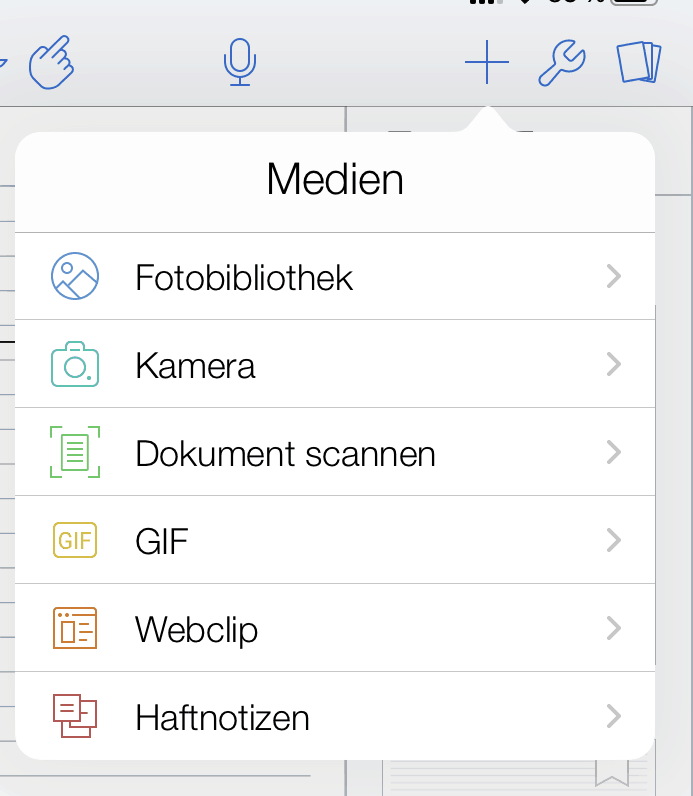 Medien in Notability integrieren